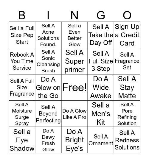 Clinique Bingo Card