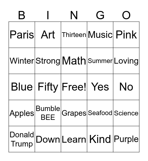 BFLY BINGO Card