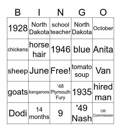 Bingo Card