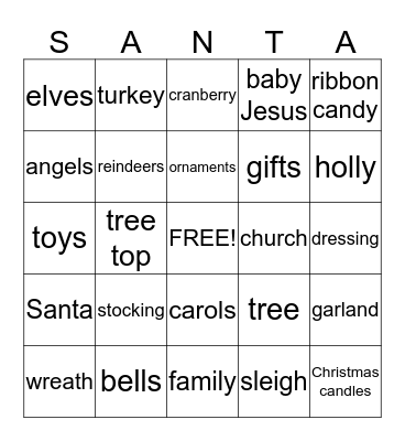 Christmas Bingo Card