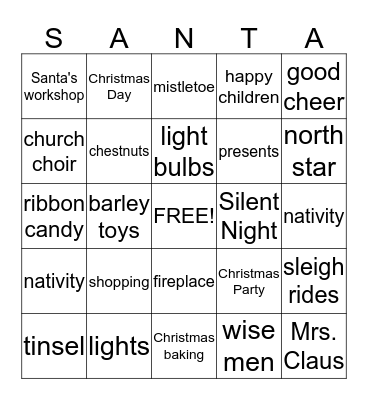 Christmas Bingo Card