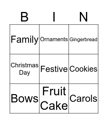 Katuna Lodge Christmas Bingo Card