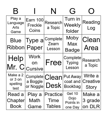 Nalanie's Bingo Challenge Board Bingo Card