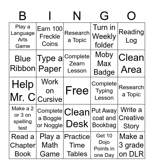 Nalanie's Bingo Challenge Board Bingo Card