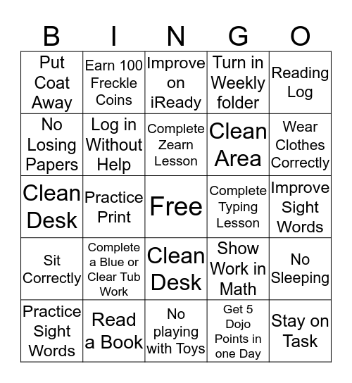 OShawn's Bingo Challenge Board Bingo Card