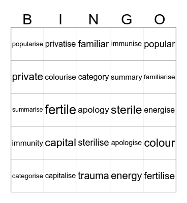 Teal 75 Bingo Card