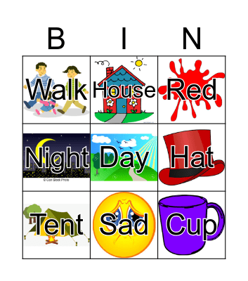 Rhyming Bingo Card