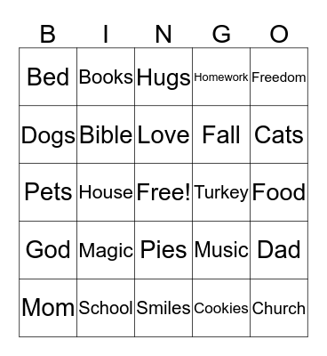 Elizabeth Bingo Card