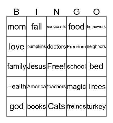 Leona eat the TURKEY!!! Bingo Card