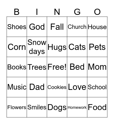 Kalee Bingo Card