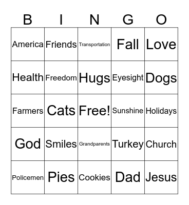 Keira Bingo Card