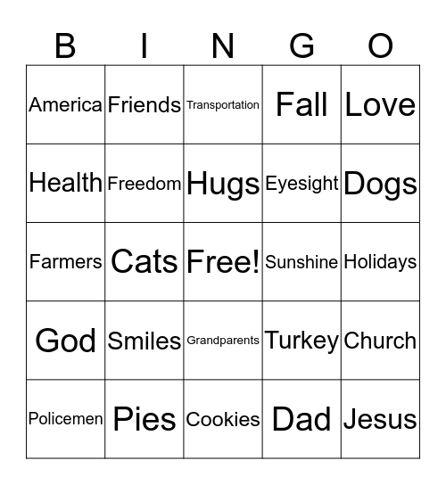 Keira Bingo Card