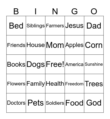 Ryan Bingo Card
