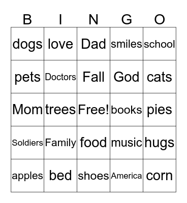 Norah Bingo Card
