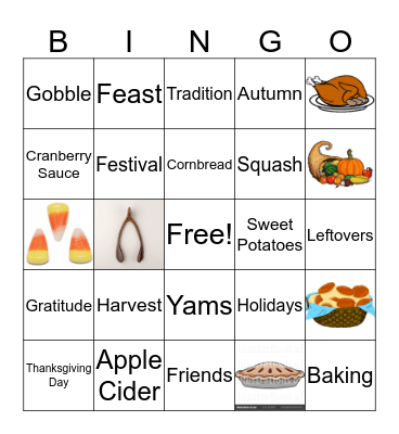 Thanksgiving Bingo! Bingo Card