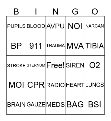 EMR 18-20289 Bingo Card