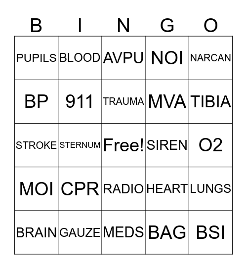 EMR 18-20289 Bingo Card
