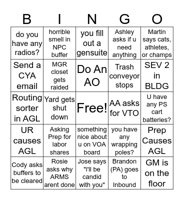 MET Olympians BINGO Card