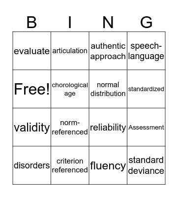 Chapter 1 Bingo Card