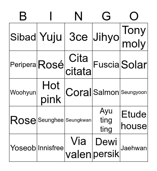 Chjuun's Bingo Card