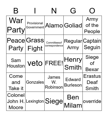 Chapter 9 Bingo Card
