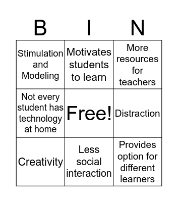 Tech Bingo Card