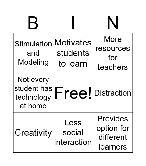 Tech Bingo Card