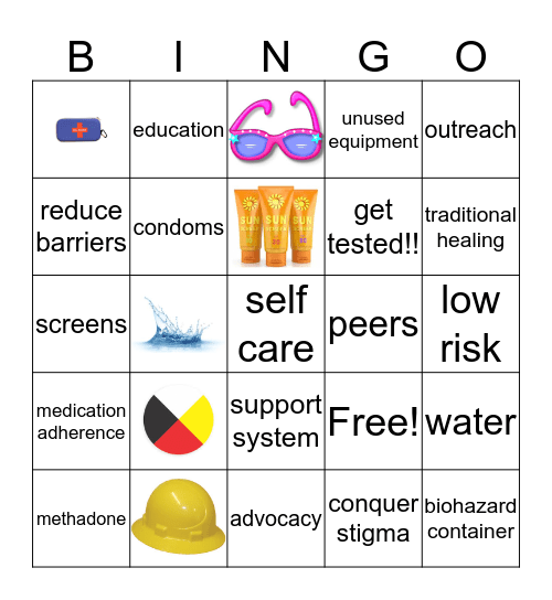 harm reduction Bingo Card