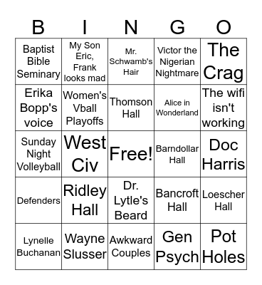 CSU Bingo Card