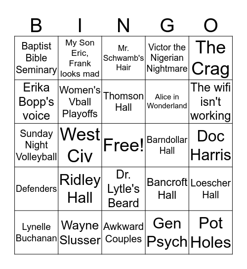 CSU Bingo Card