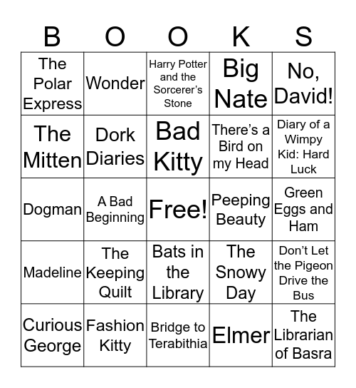 Reading Night Bingo! Bingo Card