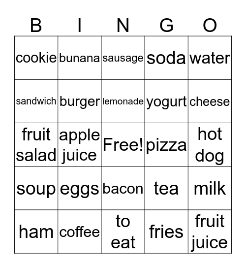 Spanish bingo   Bingo Card