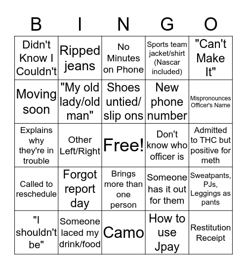 Report Day Bingo Card