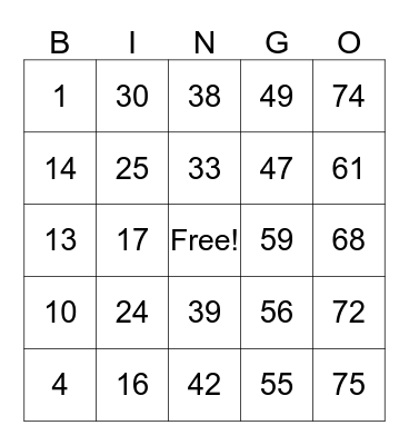 Maggie Richter Bingo Card