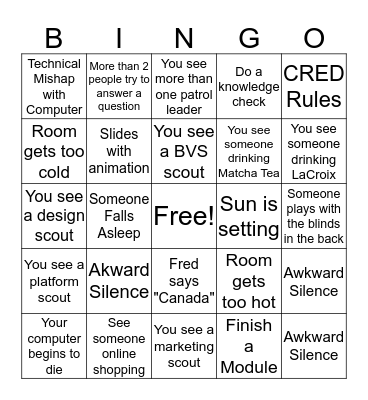 App Builder Bingo Card