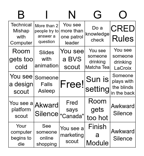 App Builder Bingo Card