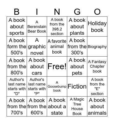 Library Bingo Card