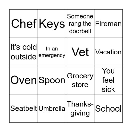 Wh- Question Mix Up Bingo Card