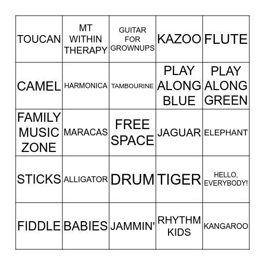 MTAC BINGO Card