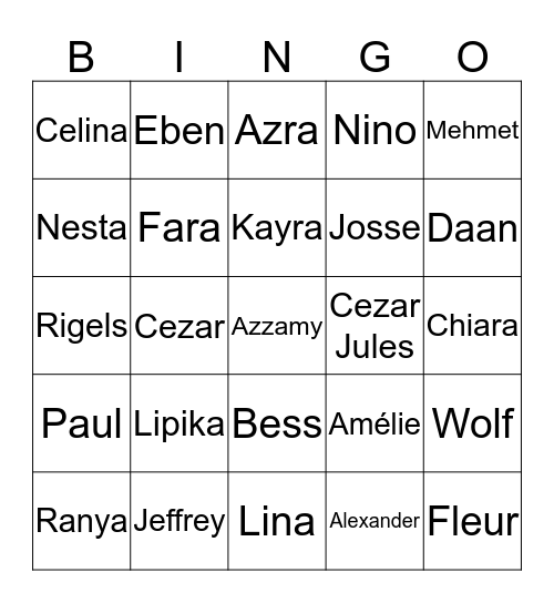 Wie is het? Bingo Card