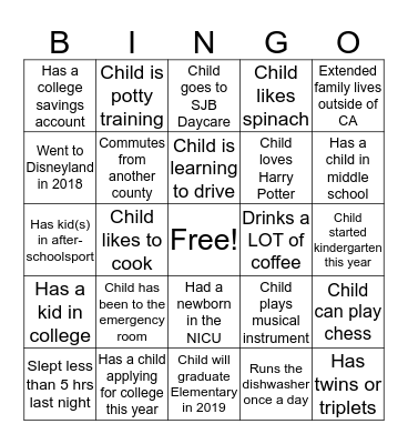 NAP       TIME Bingo Card