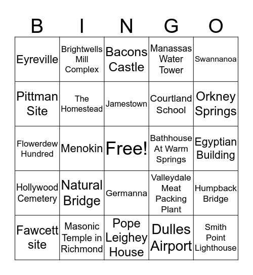 DHR Winter Retreat Bingo Card