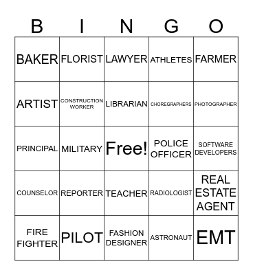 Career Bingo Card