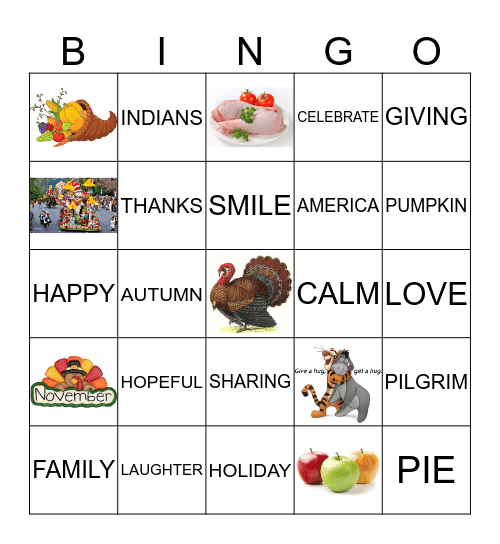 THANKSGIVING Bingo Card