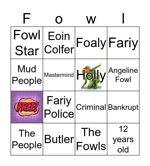 Atemis Fowl Bingo Card