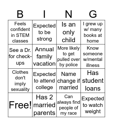 Biased Bingo Card
