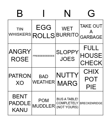WILD BILLY BINGO Card