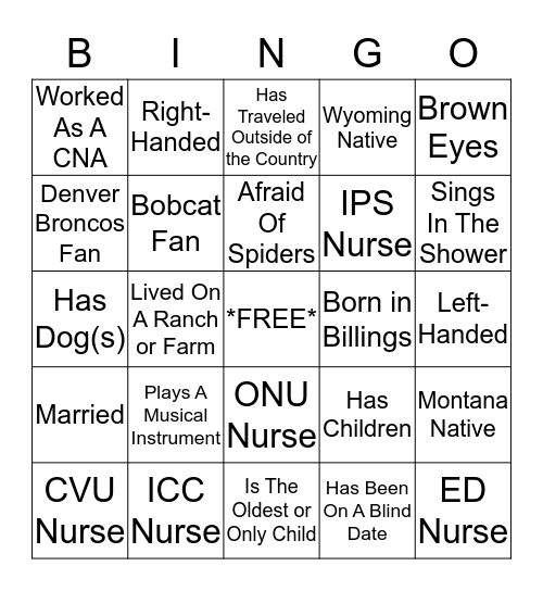 Icebreaker Bingo Card