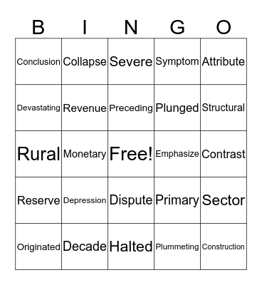 Words I Know Bingo Card