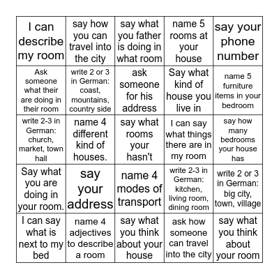 Year 7 - Revision Bingo 2018/19 Bingo Card